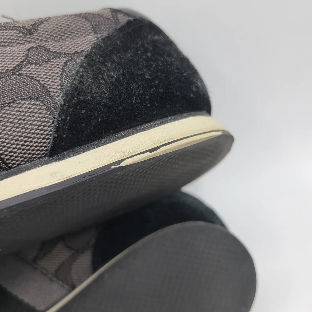 Coach Kelson Signature C Black Gray Suede Leather Sneakers 7